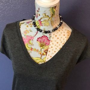 Gorgeous Black, Silver and Purple Pearl Necklace